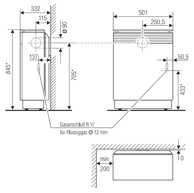 Oranier Palma Relief 7 kW Majolikabraun Erdgas