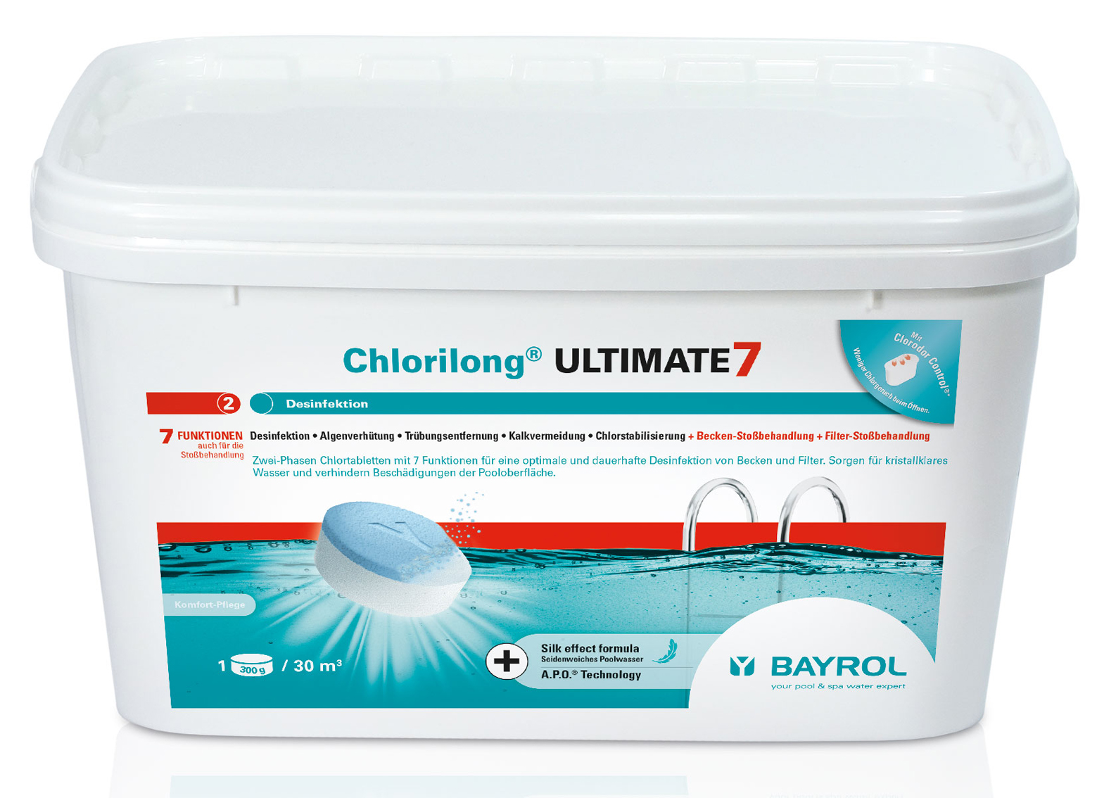 Bayrol Chlorilong ULTIMATE 7 - 4,8 kg Eimer mit Clorodor Control Kapsel