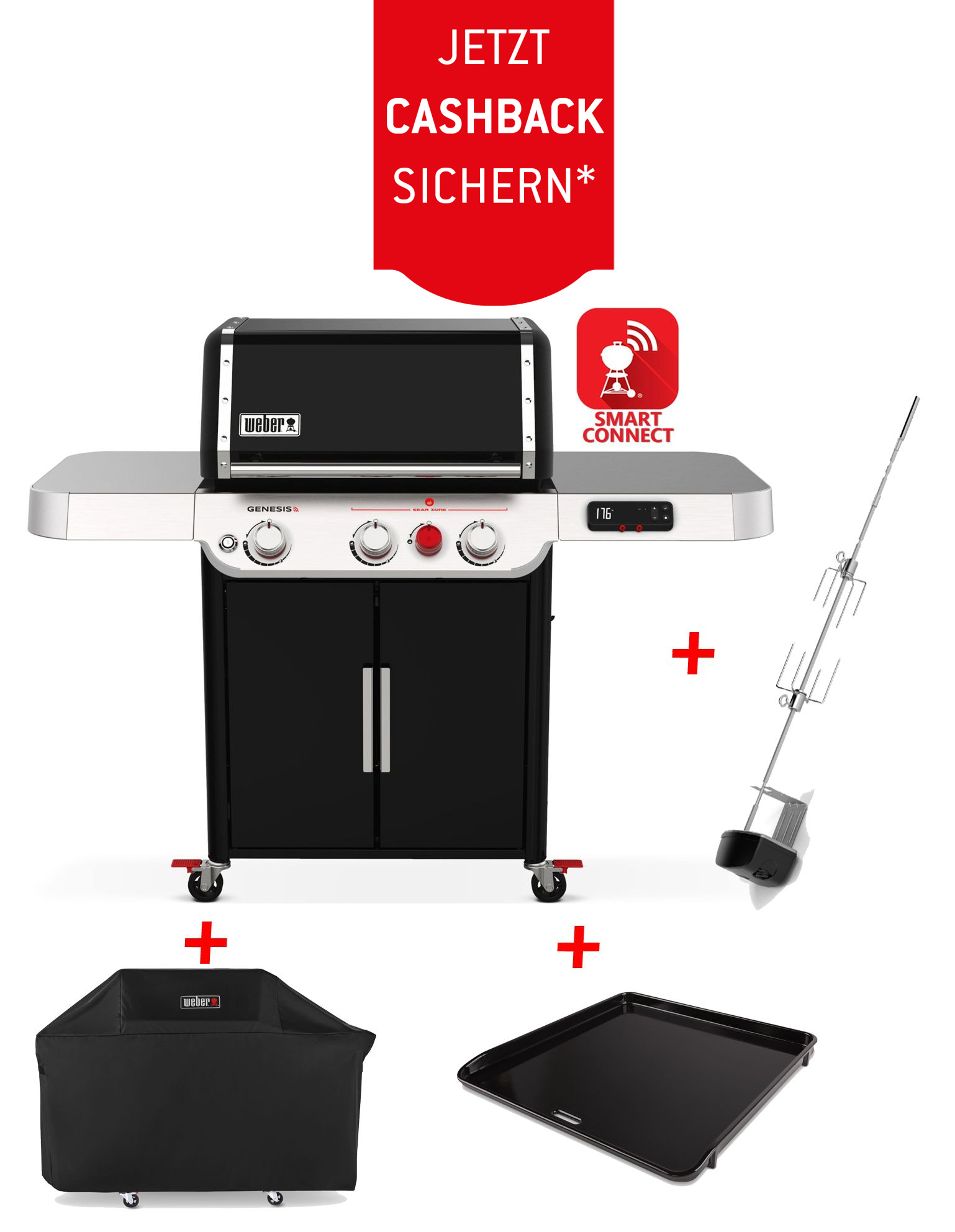 Weber Genesis EX 325 S inkl. Haube, Plancha & Drehspieß
