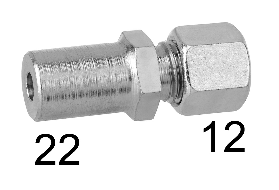 RED 22 mm x 12 mm Rohrstutzen x Schneidringverschraubung