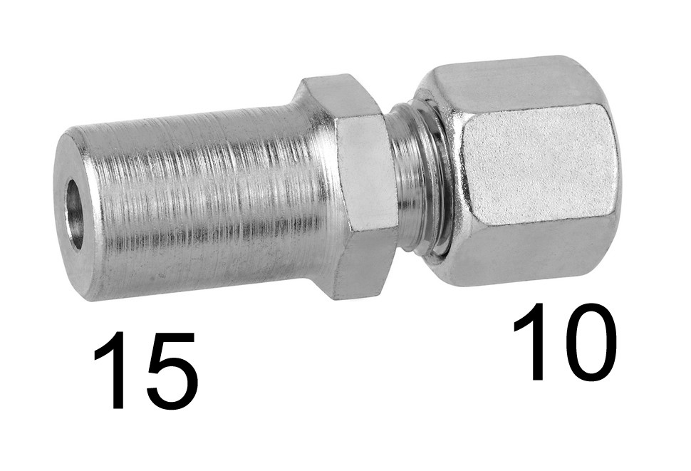 RED 15 mm x 10 mm Rohrstutzen x Schneidringverschraubung