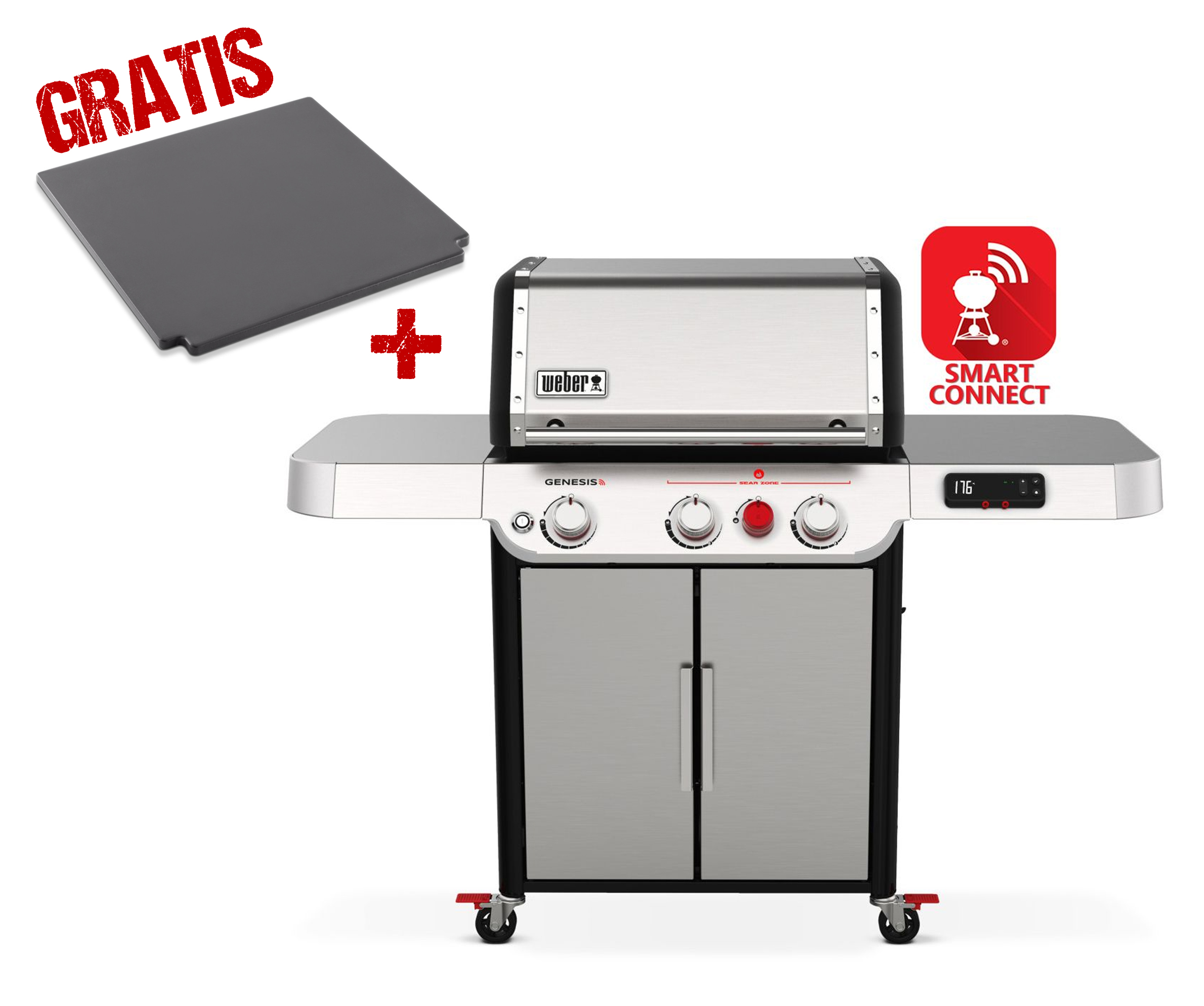 Weber Genesis SX 325 S inkl. Crafted glasierter Pizzastein