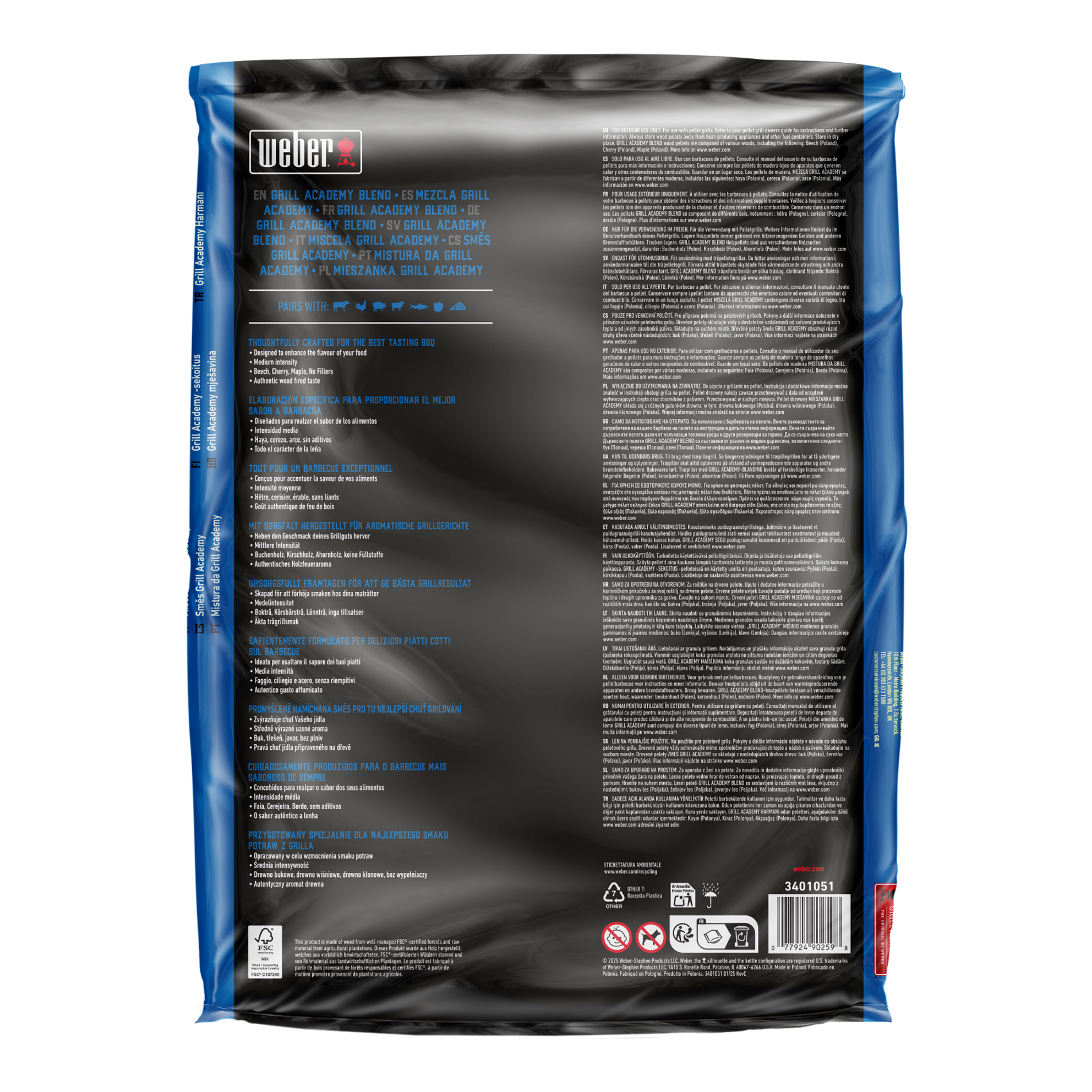 Weber Holzpellets Grill Academy Blend - 100% natürliche Hartholzpellets