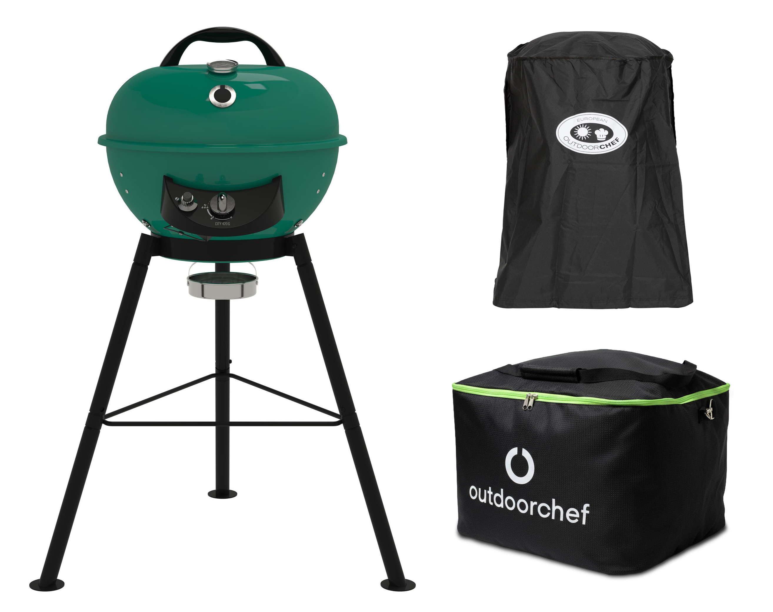 Outdoorchef City 420 G SE Green inkl. Abdeckhaube & Tragetasche