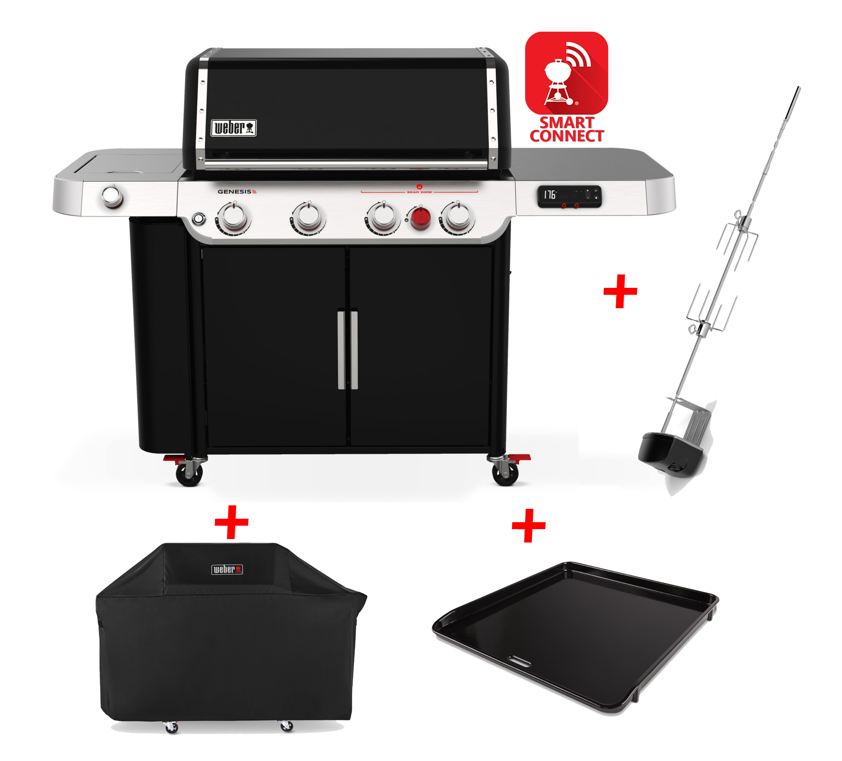 Weber Genesis EX 435 Gasgrill inkl. Haube, Plancha & Drehspieß
