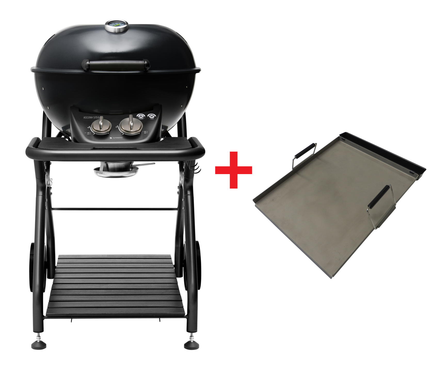Outdoorchef Ascona 570 G All Black Gaskugelgrill inkl. Edelstahlplancha