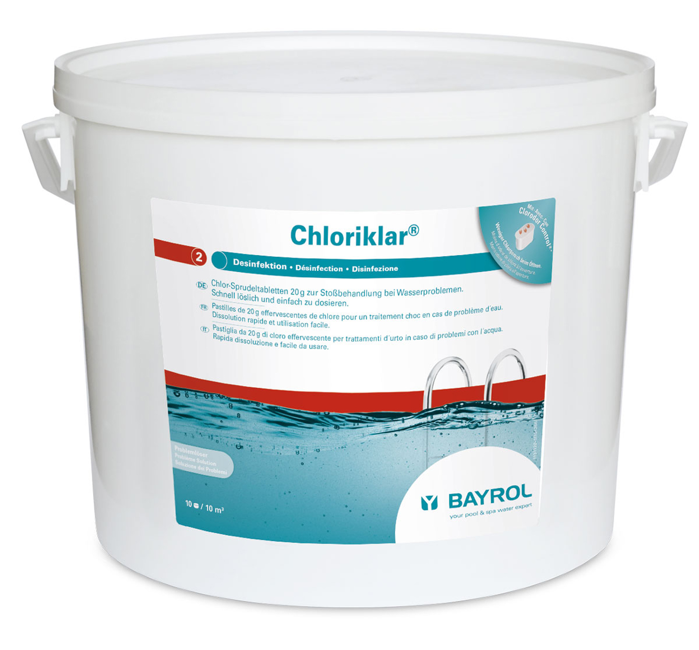 Bayrol Chloriklar 10 kg Eimer mit Clorodor Control Kapsel