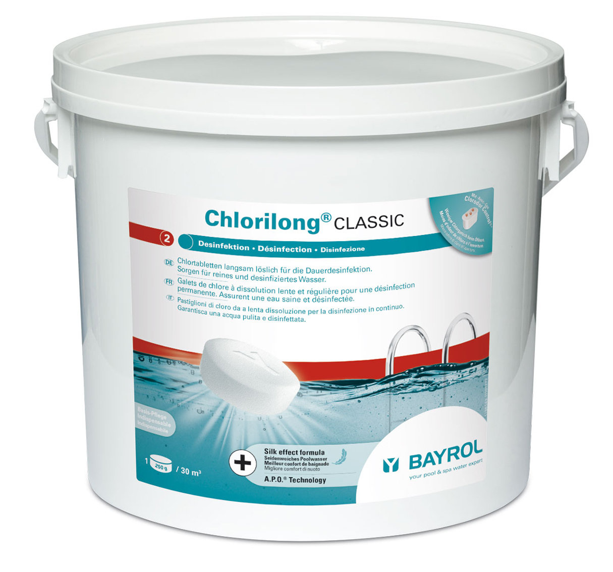 Bayrol Chlorilong Classic 5 kg Eimer mit Clorodor Control Kapsel