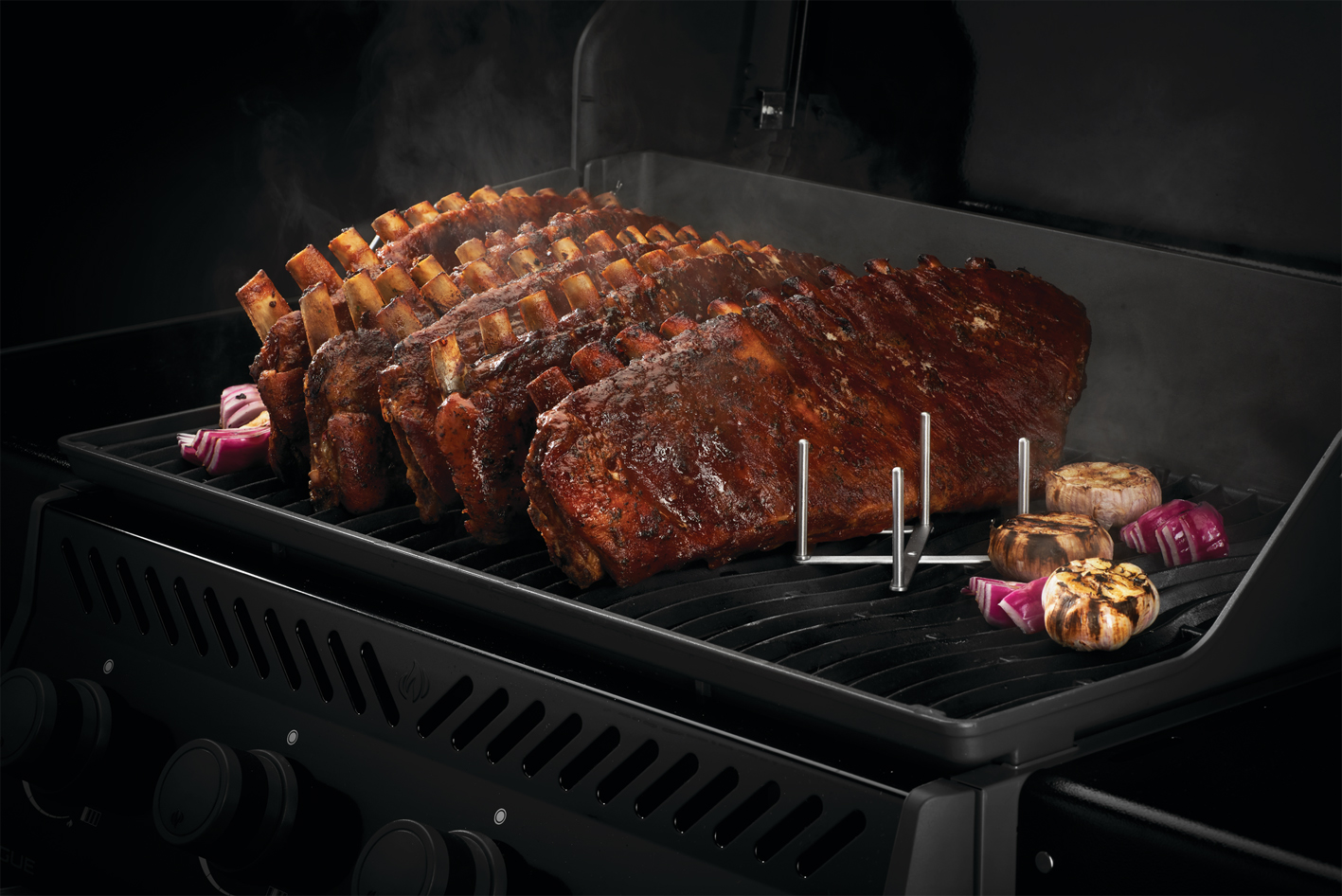 56012_Rib_5 Napoleon Edelstahl Sparerib-Halter, verstellbar