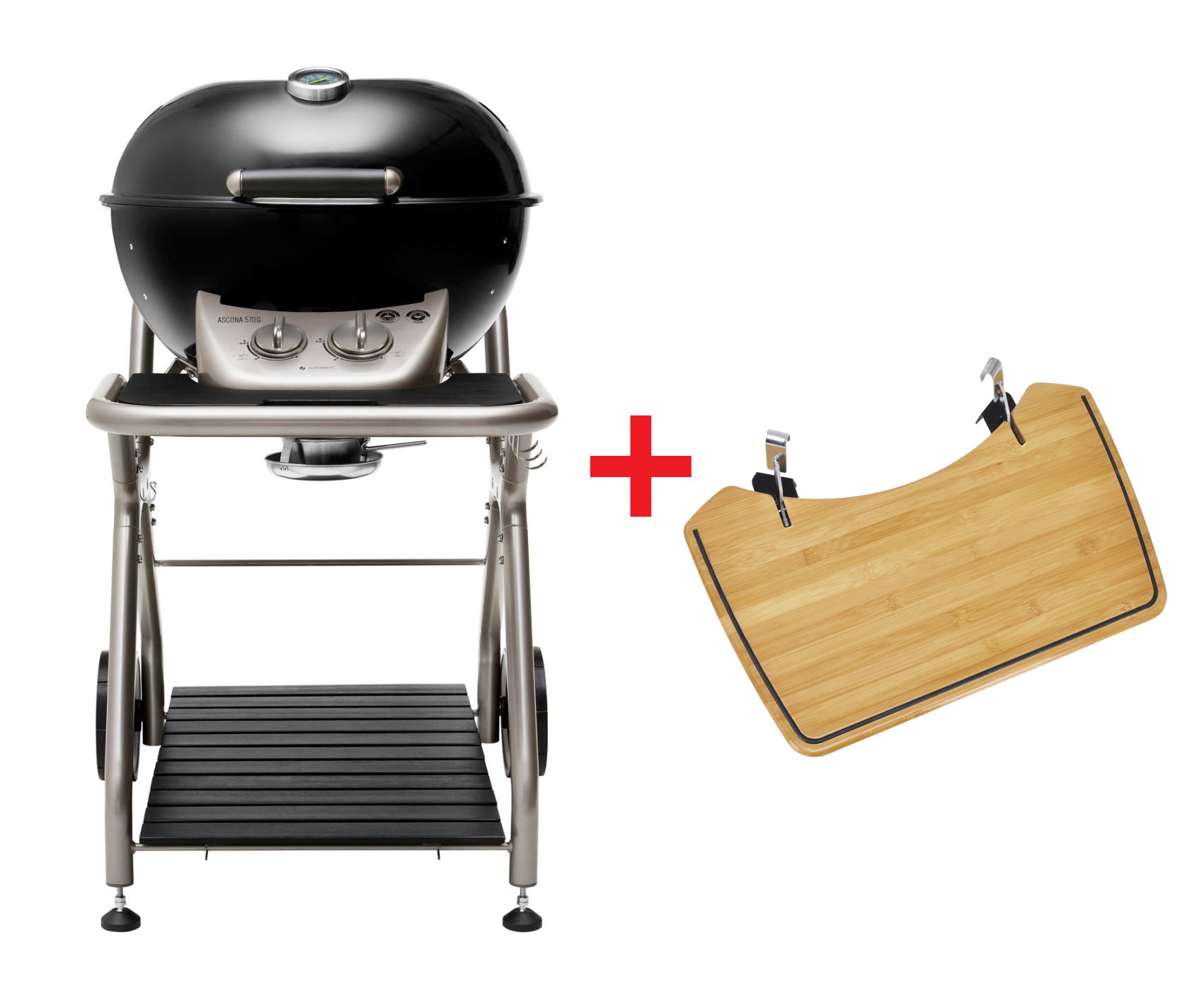 Outdoorchef Ascona 570 G Gaskugelgrill inkl. Bambus-Seitentisch
