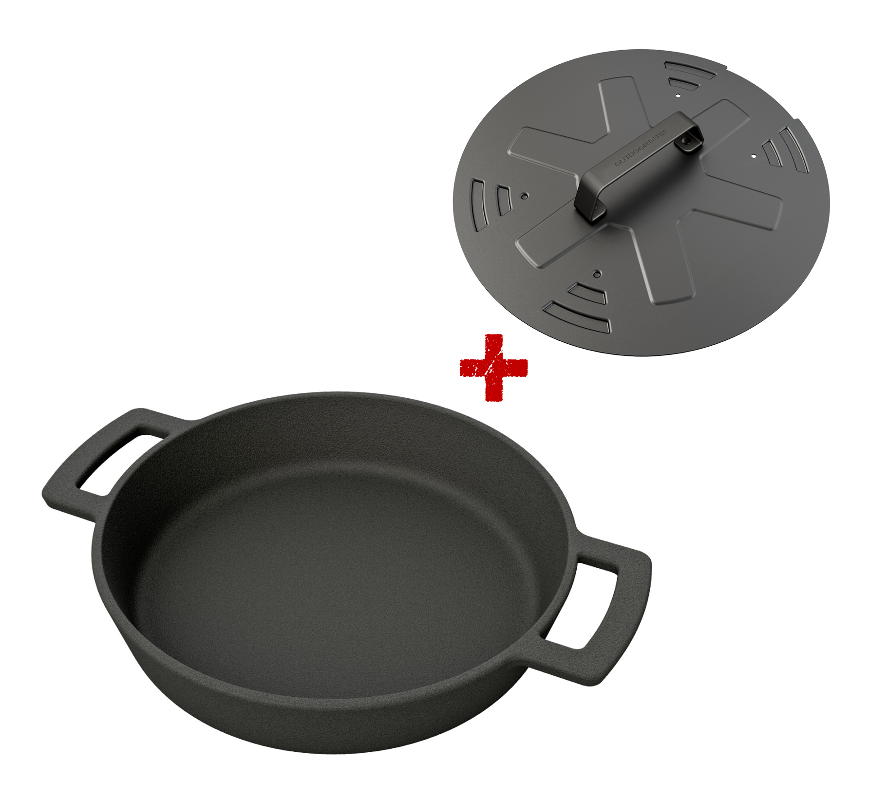 OutdoorCHEF Gusseisenpfanne 24 cm inkl. Deckel