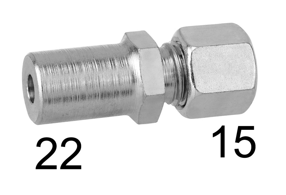 RED 22 mm x 15 mm Rohrstutzen x Schneidringverschraubung