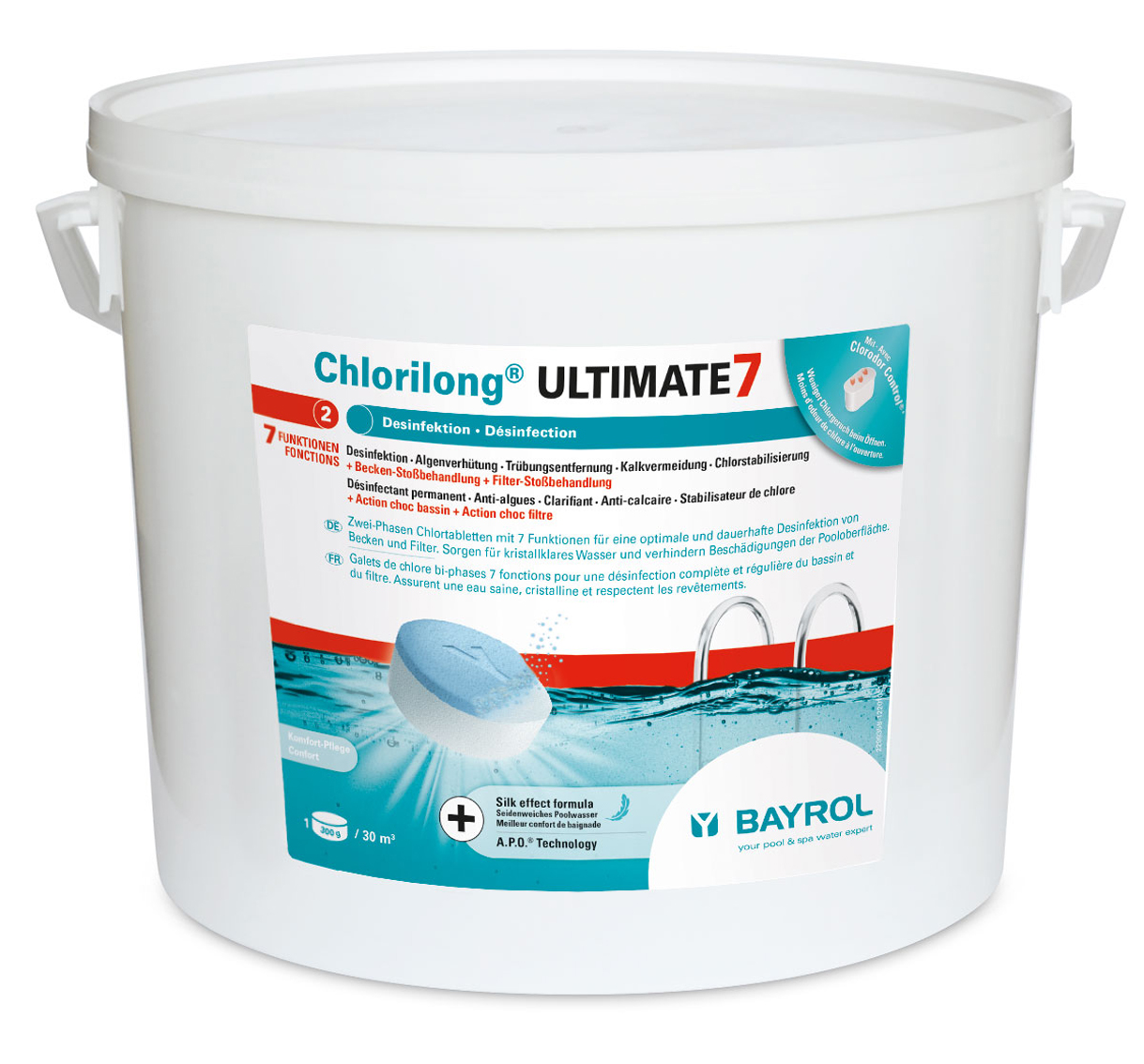 Bayrol Chlorilong ULTIMATE 7 - 10,2 kg Eimer mit Clorodor Control Kapsel