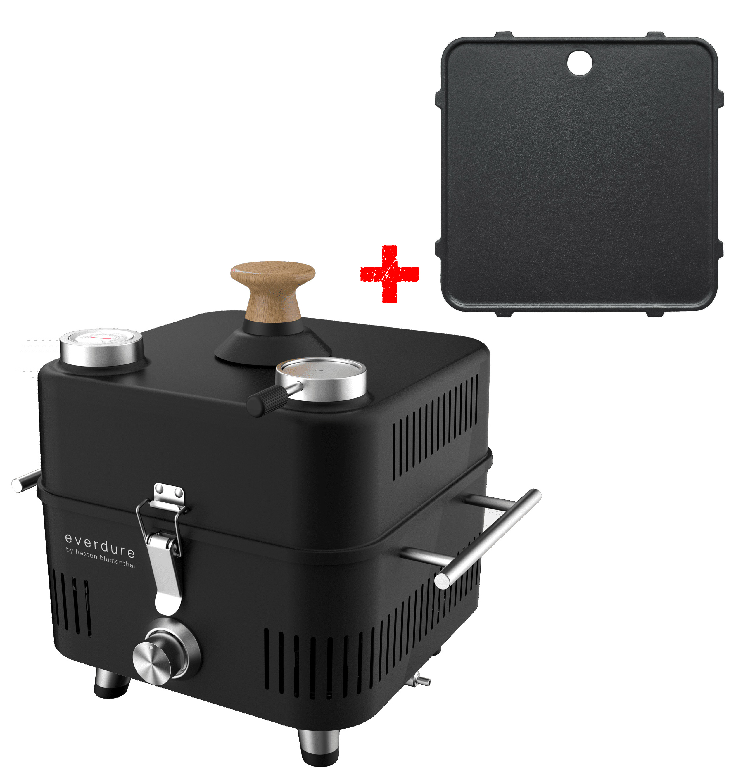 Everdure CUBE Gasgrill mit Haube BUNDLE inkl. Gussplatte