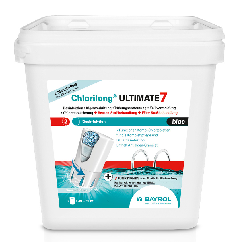 Bayrol Chlorilong ULTIMATE 7 Bloc 3,8 kg (4 Kartuschen im Eimer)