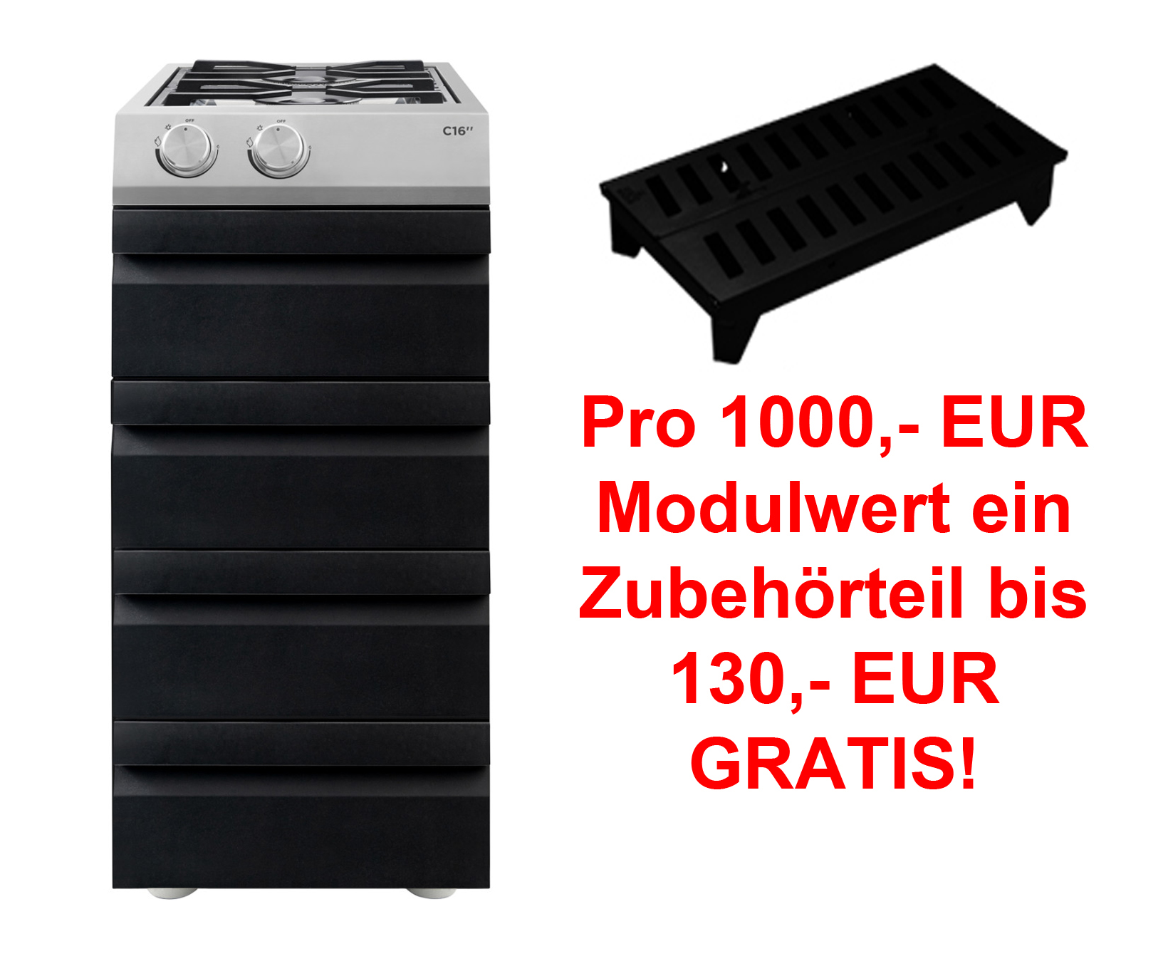 Otto Wilde C16 mit 4 Schubladen Plancha Edition 6 kW