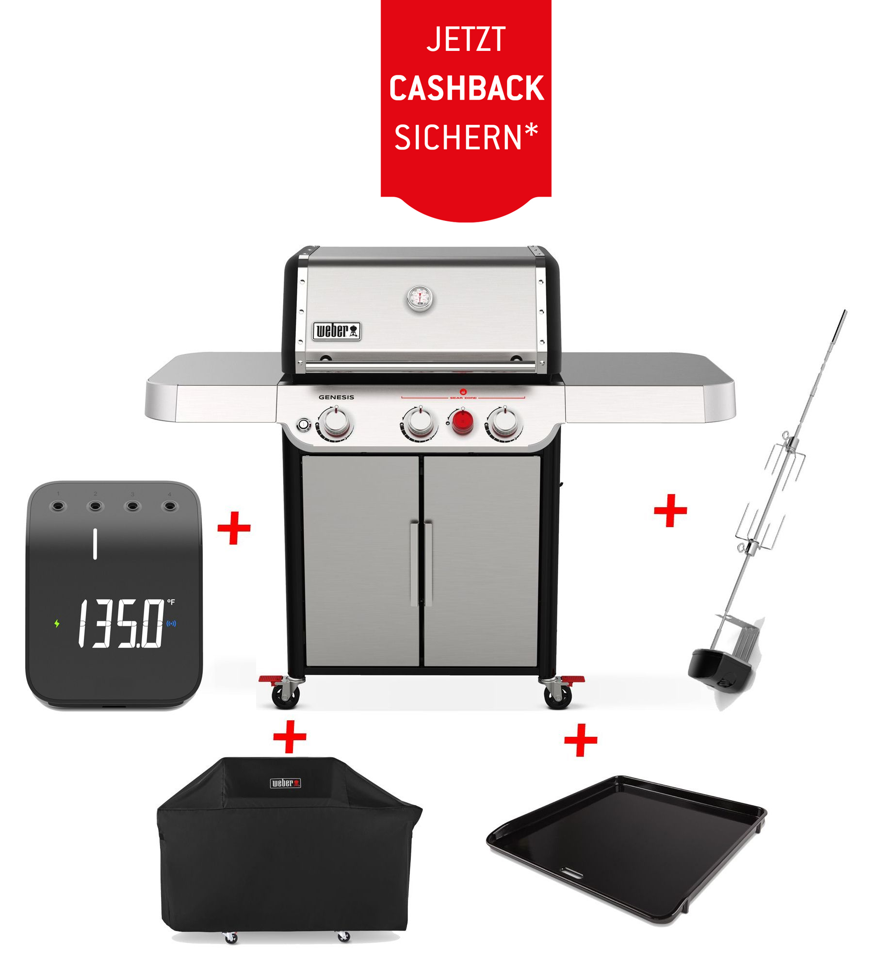 Weber Genesis S 325 S inkl. Haube, SmartHub, Plancha & Drehspieß Ausstellungsstück
