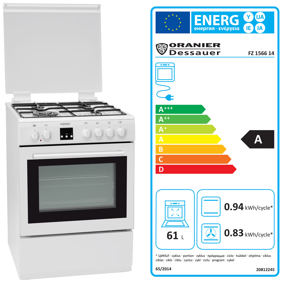 Oranier FZ 1566 60 cm Gas-Elektro-Herd