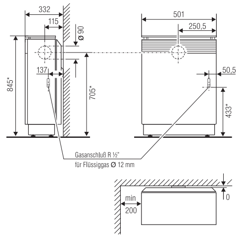 Oranier Palma Plan 3,3 kW Gasheizautomat Erdgas