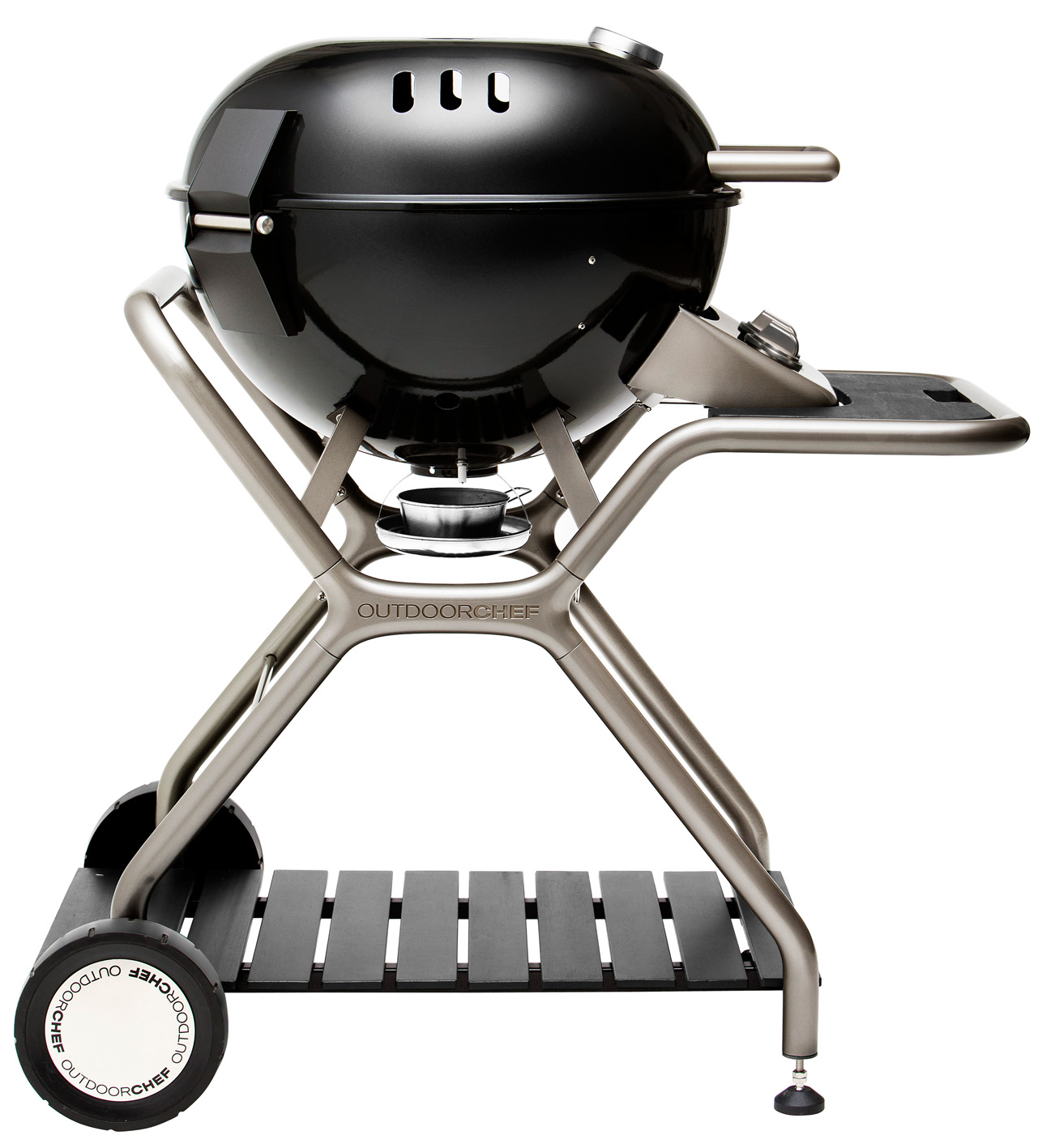 Outdoorchef Ascona 570 G Gaskugelgrill, Schwarz seitlich