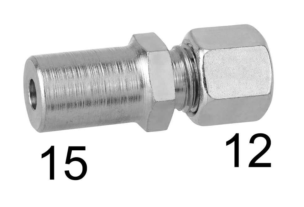 RED 15 mm x 12 mm Rohrstutzen x Schneidringverschraubung